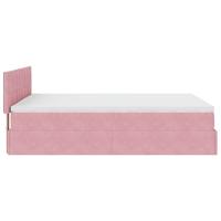 Ottoman bed met matras en LED's 140x190cm fluweel roze - thumbnail