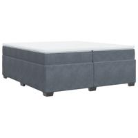 Boxspring met matras fluweel donkergrijs 200x200 cm - thumbnail