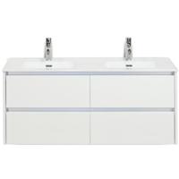 Dante Badmeubelset 120 cm - 4 Laden Wit Hoogglans - Keramische Wastafel Wit Cover - thumbnail