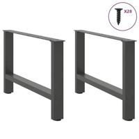 Salontafelpoten 2 st 70x(42-43) cm staal antraciet - thumbnail