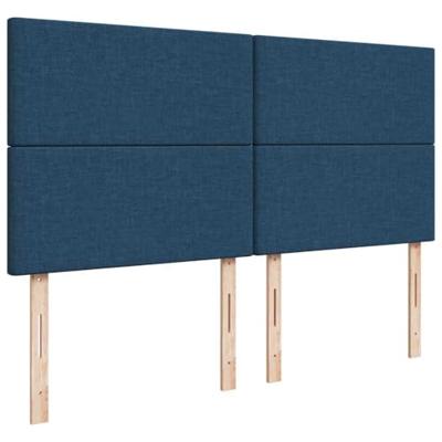 Boxspring met matras stof blauw 200x200 cm