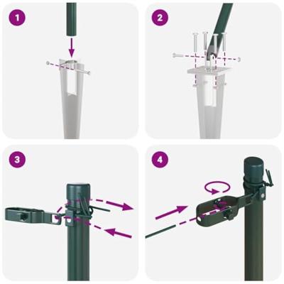 VidaXL Afrasteringspaal 7 pcs groen staal