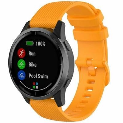 By Qubix - Compatible met Garmin Vivoactive 4 - Vivoactive 4L - Sportband met motief - Oranje - Compatible Garmin bandje - Bandbreedte: 22mm