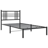 Bedframe met hoofdbord metaal zwart 90x190 cm - thumbnail