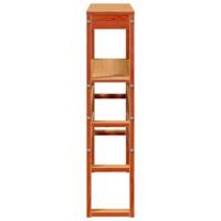 Hoofdbord met schappen 90 cm massief grenenhout wasbruin - thumbnail