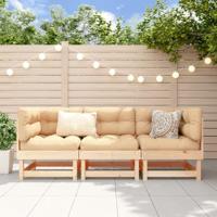 3-delige Loungeset massief grenenhout - thumbnail