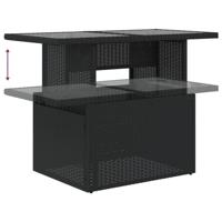 11-delige Loungeset met kussens poly rattan zwart - thumbnail