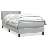Boxspring met matras fluweel lichtgrijs 90x210 cm - thumbnail