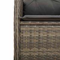 5-delige Bistroset met kussens poly rattan grijs - thumbnail