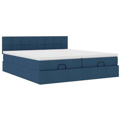 Ottoman bed met matrassen 180x200cm stof blauw