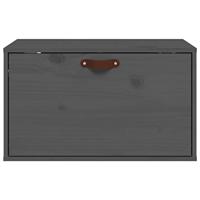 Wandkast 60x30x35 cm massief grenenhout grijs - thumbnail
