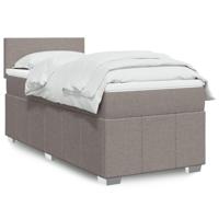 Boxspring met matras stof taupe 80x200 cm - thumbnail