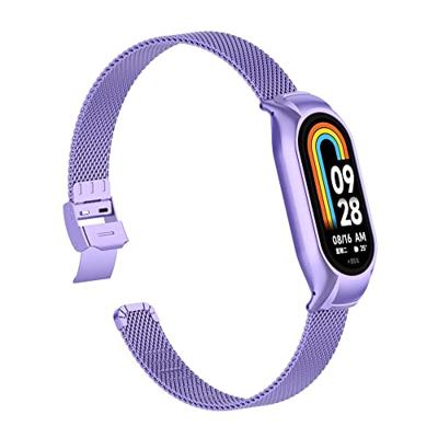 Milanese bandje met case - Lila - Xiaomi Smart Band 8 / 9 / 10