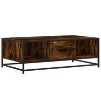 Salontafel 100x57x35 cm bewerkt hout en metaal gerookt eiken - thumbnail