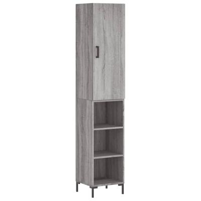 Hoge kast 34,5x34x180 cm bewerkt hout grijs sonoma eikenkleurig