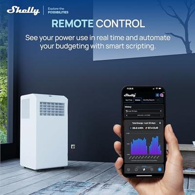 Shelly Plug PM Gen3 Black Draadloos stopcontact WiFi, Bluetooth Shelly