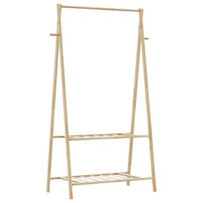 VidaXL Kledingrek met schappen 96x45,5x150,5 cm bamboe VidaXL Kledingrek met schappen 96x45,5x150,5 cm bamboe