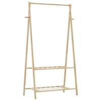 VidaXL Kledingrek met schappen 96x45,5x150,5 cm bamboe - thumbnail