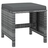 21-delige Tuinset met kussens poly rattan grijs - thumbnail