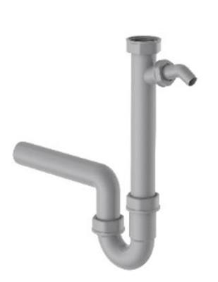 Kirchhoff ECO-SAVE Kunststof spoelbak buisvormige sifon, grijs, 1 1/2" IT x 40 mm, met 3/4" apparaataansluiting - 98831349 Kirchhoff ECO-SAVE Kunststof spoelbak buisvormige sifon, grijs, 1 1/2" IT x 40 mm, met 3/4" apparaataansluiting - 98831349
