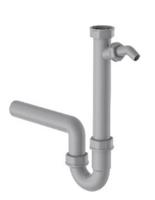 Kirchhoff ECO-SAVE Kunststof spoelbak buisvormige sifon, grijs, 1 1/2" IT x 40 mm, met 3/4" apparaataansluiting - 98831349 - thumbnail