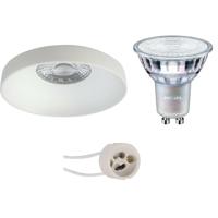 GU10 Inbouwspot Set - Mat Wit - Inbouw Rond - Philips - MASTER 927 36D VLE - DimTone Dimbaar - Pragmi Vrito Pro - 4.9W - Warm Wit 2200K-2700K - Ø82mm - thumbnail