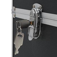 Make-up koffer 37x24x35 cm aluminium zwart - thumbnail