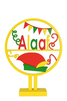 Houten cirkel met tekst Alaaf 20 cm