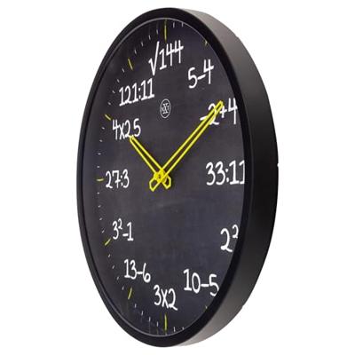 Wandklok 30 cm - Geruisloos - Kunststof - "Wiskunde"