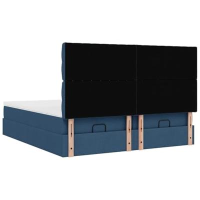 Ottoman bed met matrassen 180x200cm stof blauw