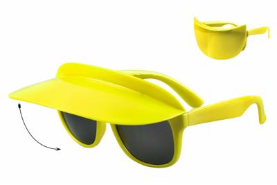 Bril met zonneklep neon-geel