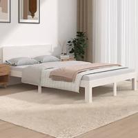 Bedframe massief hout wit 120x190 cm - thumbnail