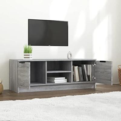 Tv-meubel 102x35x36,5 cm bewerkt hout grijs sonoma eikenkleurig