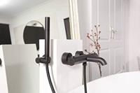 Ben badset met staafhanddouche mat zwart - thumbnail