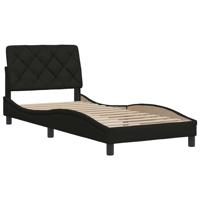 Bedframe zonder matras 90x200 cm stof zwart - thumbnail