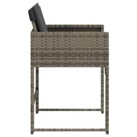 Tuinstoelen 4 st met kussens poly rattan grijs - thumbnail