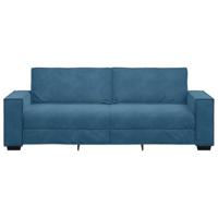 Driezitsbank 180 cm fluweel blauw - thumbnail