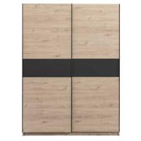 Schuifdeurkast Genua - eikenkleur/antraciet - 204x150x60 cm - thumbnail
