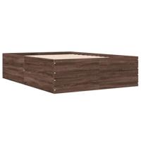 Bedframe bewerkt hout bruin eikenkleur 120x190 cm - thumbnail