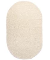 Tapeso Ovaal hoogpolig vloerkleed shaggy Trend effen - ivoor - 120x180 - thumbnail