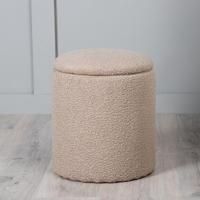 Nohr Poef 'Maigan' Teddy, kleur Beige - thumbnail