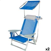Strandstoel Aktive Blauw 47 x 67 x 43 cm (2 Stuks) - thumbnail
