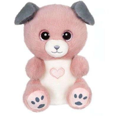 Pluche hond - GIPSY TOYS - CANDY - poederroze en grijs - 23 cm - hartje op zijn buik