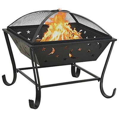 VidaXL Vuurplaats met pook xxl 62 cm staal