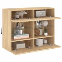 Tv-wandmeubel met LED-verlichting 78,5x30x60,5 cm sonoma eiken - thumbnail