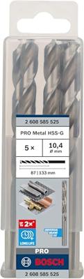 Bosch Accessories 2608585525 HSS Metaal-spiraalboor 10.4 mm Gezamenlijke lengte 133 mm Geslepen DIN 338 Cilinderschacht 5 stuk(s) - thumbnail