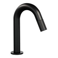 Brauer Mat Zwart Fonteinkraan met Gebogen Uitloop - Black Carving - thumbnail
