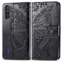 Butterfly Love bloemen reliëf horizontale Flip lederen case voor Xiaomi CC9 met houder & kaartsleuven & portemonnee & Lanyard (zwart) - thumbnail