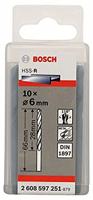 Bosch Accessories 2608597251 HSS Metaal-spiraalboor 6 mm Gezamenlijke lengte 66 mm Rollenwals DIN 1897 Cilinderschacht 10 stuk(s) - thumbnail