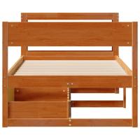 Bedframe zonder matras massief grenenhout wasbruin 160x200 cm - thumbnail